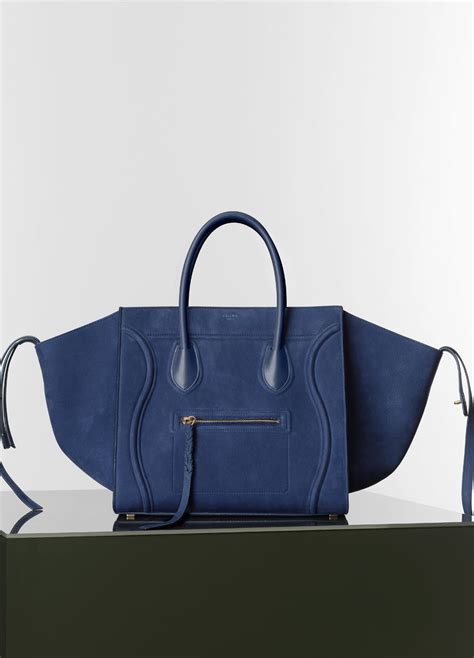 celine blue suede luggage tote|celine large phantom luggage tote.